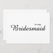 Niedlicher Chic zu meiner Brautjungfern-Hochzeit Dankeskarte (Vorne/Hinten)