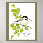 Niedlicher Chickadee Bird in Poplar Tree Süße freu Poster (Vorne)