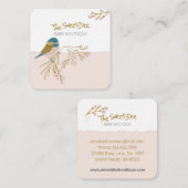 Niedlicher Chickadee Hearts Baby Boutique Shop Quadratische Visitenkarte (Vorne/Hinten)