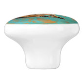 Niedlicher Chihuahua auf Paisley Pattern Keramikknauf (Seitenansicht)