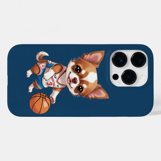 Niedlicher Chihuahua Basketballsport Case-Mate iPhone Hülle (Rückseite (Horizontal))