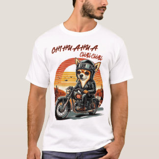 niedlicher Chihuahua-Bikermädchenliebhaber T-Shirt