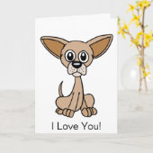 Niedlicher Chihuahua-Cartoon 1 Karte (Gelbe Blume)