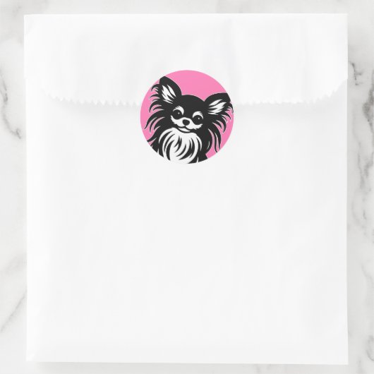 Niedlicher Chihuahua-Cartoon Runder Aufkleber (Tasche)