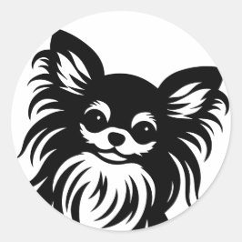 Niedlicher Chihuahua-Cartoon Runder Aufkleber