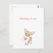 Niedlicher Chihuahua denkt an dich Postkarte (Vorne/Hinten)