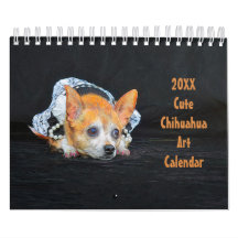 Niedlicher Chihuahua Dog Art Design 2024 Monatlich