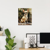 Niedlicher Chihuahua Dog Art Print Poster (Heimbüro)