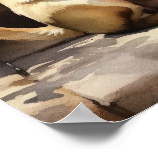 Niedlicher Chihuahua Dog Art Print Poster (Ecke)