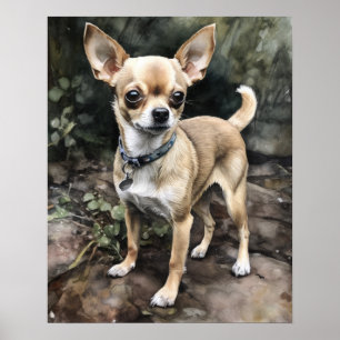 Niedlicher Chihuahua Dog Art Print Poster