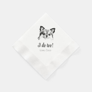 Niedlicher Chihuahua Dog I do to Wedding Napkins Serviette