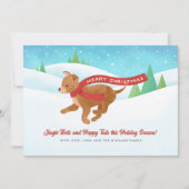 Niedlicher Chihuahua Dog Schneewein Feiertagskarte (Vorderseite)