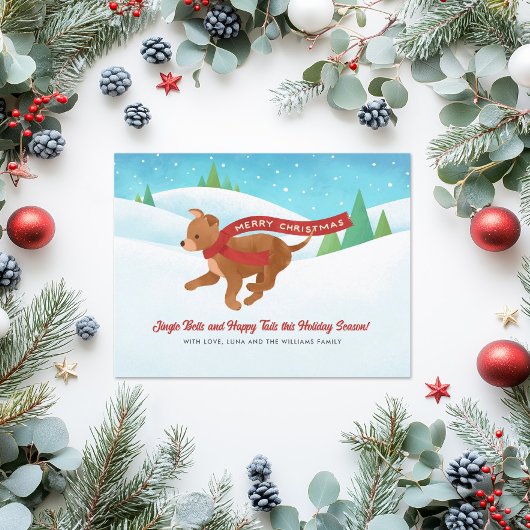 Niedlicher Chihuahua Dog Schneewein Feiertagskarte