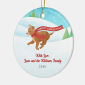 Niedlicher Chihuahua Dog Schneewein Keramik Ornament (Links)