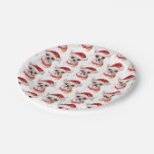 Niedlicher Chihuahua Dog Weihnachtsmuster Pappteller (Schrägansicht)