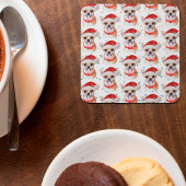 Niedlicher Chihuahua Dog Weihnachtsmuster Rechteckiger Pappuntersetzer