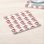 Niedlicher Chihuahua Dog Weihnachtsmuster Rechteckiger Pappuntersetzer (angewinkelt)