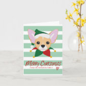 Niedlicher Chihuahua-frohe Karte (Gelbe Blume)