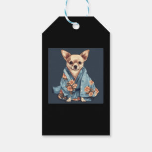 Niedlicher Chihuahua Hund auf Japanisch Kimono Rob Geschenkanhänger