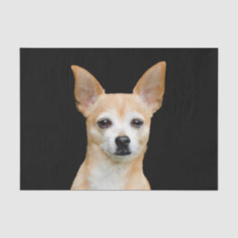 Niedlicher Chihuahua Hund Beige Tan Schwarz Portra Seidenpapier