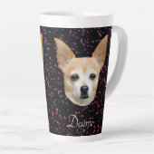 Niedlicher Chihuahua Hund Eleganter Lila Glitzer D Milchtasse (Rechte Ecke)