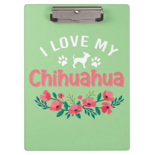 Niedlicher Chihuahua Hund I Liebe Mein Chihuahua H Klemmbrett