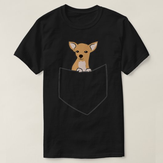 Niedlicher Chihuahua-Hund in Pocket Funny Chihuahu T-Shirt (Design vorne)