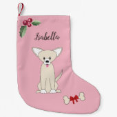 Niedlicher Chihuahua-Hund Monogramm Kleiner Weihnachtsstrumpf (Vorderseite)