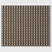 Niedlicher Chihuahua Hund Tan Beige Schwarze Muste Geschenkpapier (Flach)