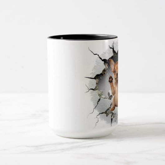 Niedlicher Chihuahua in einer knackigen Mauer Tasse (Zentrum)
