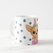 Niedlicher Chihuahua-Kaffee/heiße Schokolade-Tasse Kaffeetasse (Vorderseite Links)