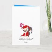 niedlicher Chihuahua Santa Feiertagskarte (Rückseite)