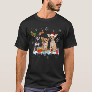 Niedlicher Chihuahua Santa Rentier Lichthund im Sc T-Shirt