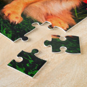 Niedlicher Chihuahua unter Frühlings-Blumen Puzzle (Seite)