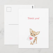 Niedlicher Chihuahua vielen Dank auf der Postkarte (Vorne/Hinten)