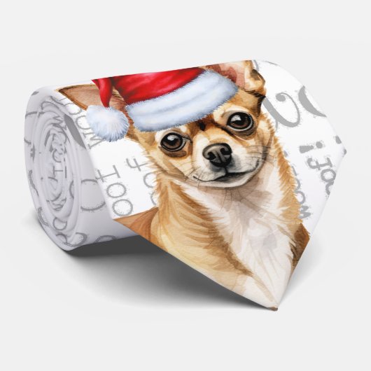 Niedlicher Chihuahua Weihnachtshund Lover Holiday Krawatte (Gerollt)