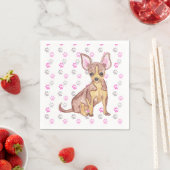 Niedlicher Chihuahua Welpe in Aquarell und Paw Pri Serviette (Beispiel)
