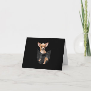 Niedlicher Chihuahua zu Weihnachten in der Tasche Dankeskarte