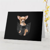 Niedlicher Chihuahua zu Weihnachten in der Tasche Karte (Gelbe Blume)