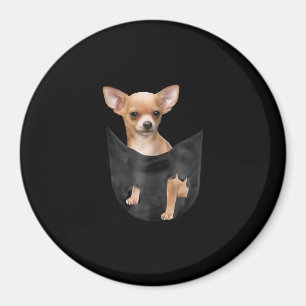 Niedlicher Chihuahua zu Weihnachten in der Tasche Magnet