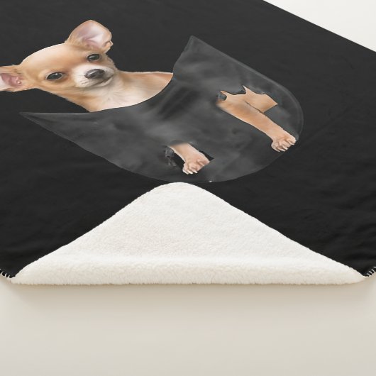 Niedlicher Chihuahua zu Weihnachten in der Tasche Sherpadecke (3/4)