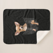 Niedlicher Chihuahua zu Weihnachten in der Tasche Sherpadecke (Vorderseite (Horizontal))