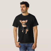 Niedlicher Chihuahua zu Weihnachten in der Tasche T-Shirt (Vorne ganz)