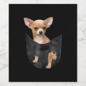 Niedlicher Chihuahua zu Weihnachten in der Tasche Weinetikett (Einzelnes Label)