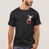 Niedlicher Chihuahuas Hund Kunst in der Brust Gesc T-Shirt (Vorderseite)