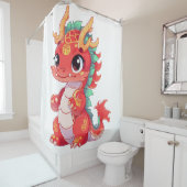 Niedlicher chinesischer Drache Duschvorhang (Beispiel)