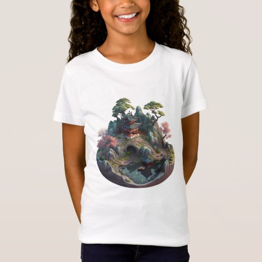 Niedlicher chinesischer Fantasy 3D Landscape Girl' T-Shirt (Vorderseite)
