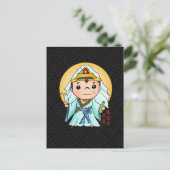 Niedlicher chinesischer Gott des Mitgefühls Postkarte (Stehend Vorderseite)