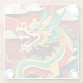 Niedlicher chinesischer Neujahrsdrache Zodiac Birt Glasuntersetzer (Rückseite)