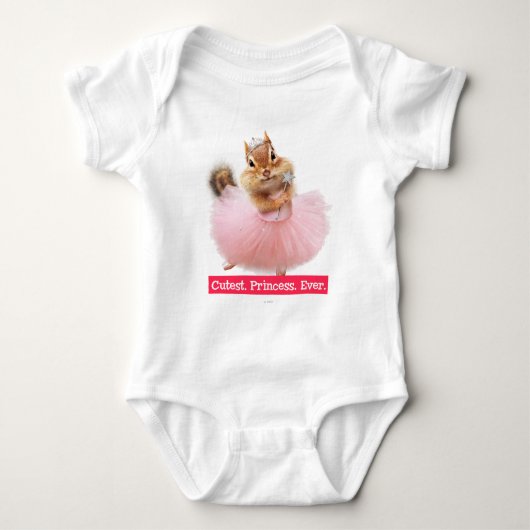 Niedlicher Chipmunk Ballerina in Tutu im Dance Stu Baby Strampler (Vorderseite)